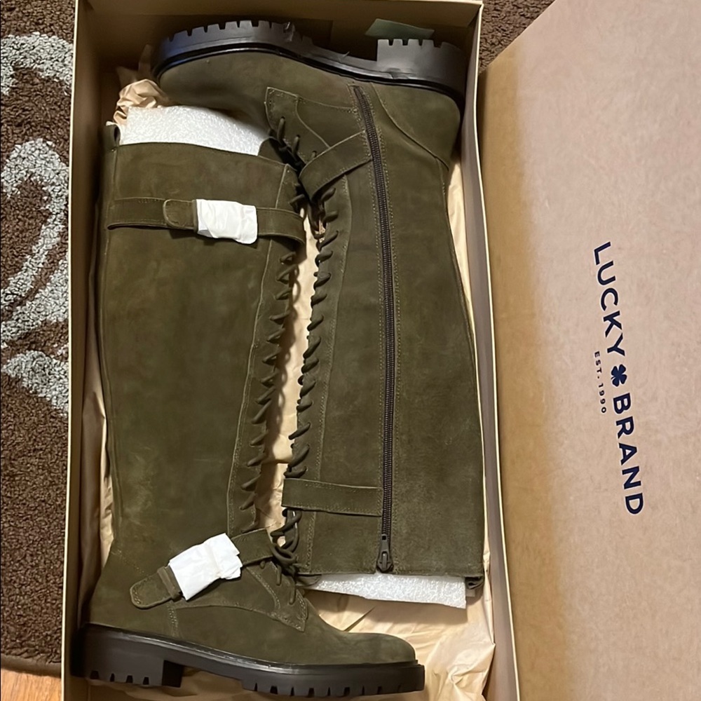 Lucky Brand Olive Green Knee-High Boots